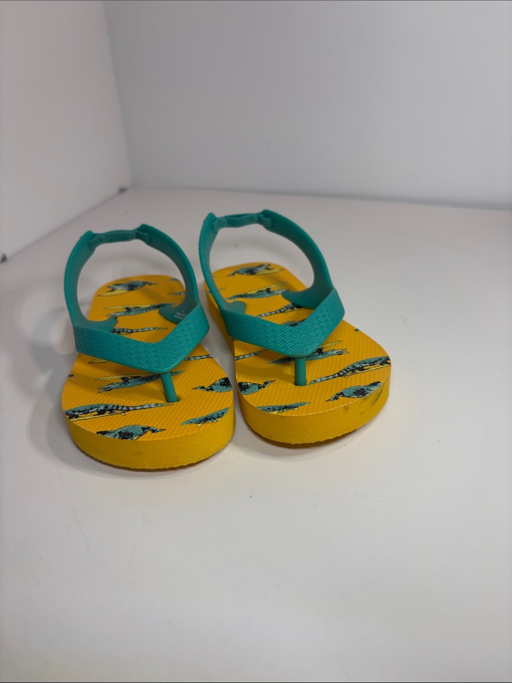 Havaianas Kids Yellow Flip Flops with Teal Straps